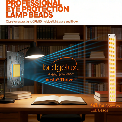 Eye-Caring LED Desk Lamp with USB A+C Charging Ports - 3 Color Temperatures & Dimmable Lighting