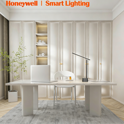 Eye-Caring LED Desk Lamp with USB A+C Charging Ports - 3 Color Temperatures & Dimmable Lighting